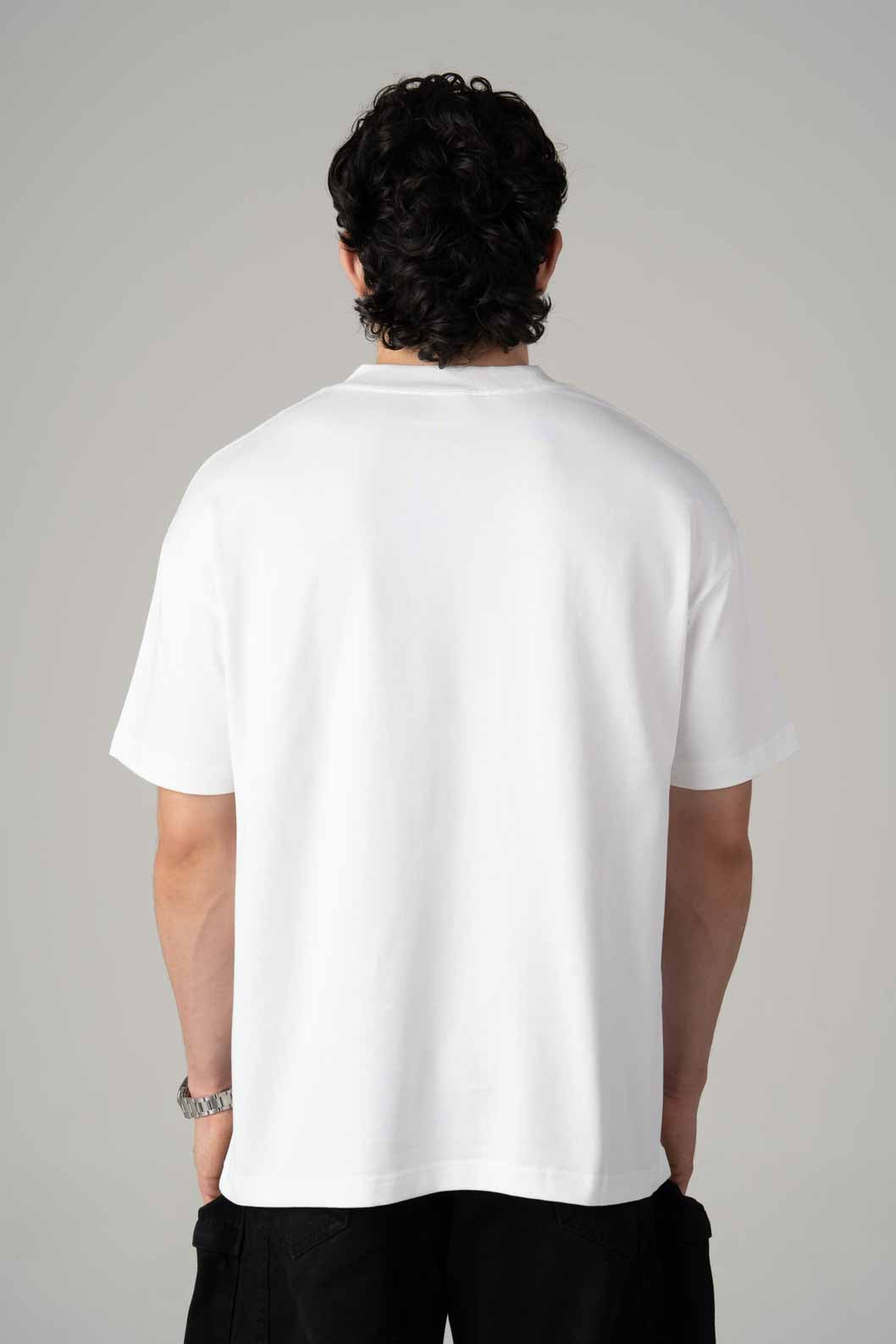 Playera Semi Oversize Blanca Gramaje 305
