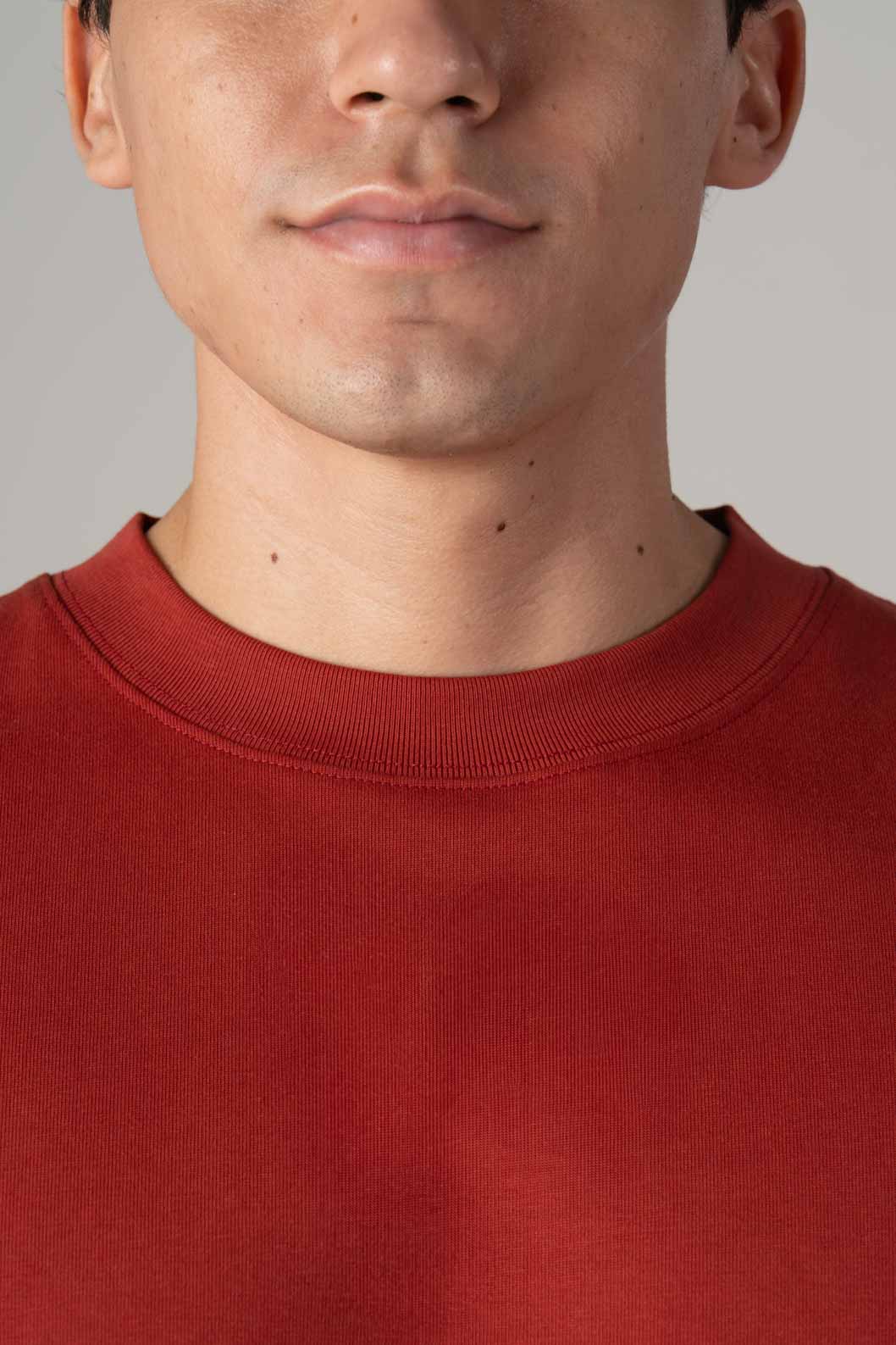 Playera Semi Oversize Denim Red Gramaje 305