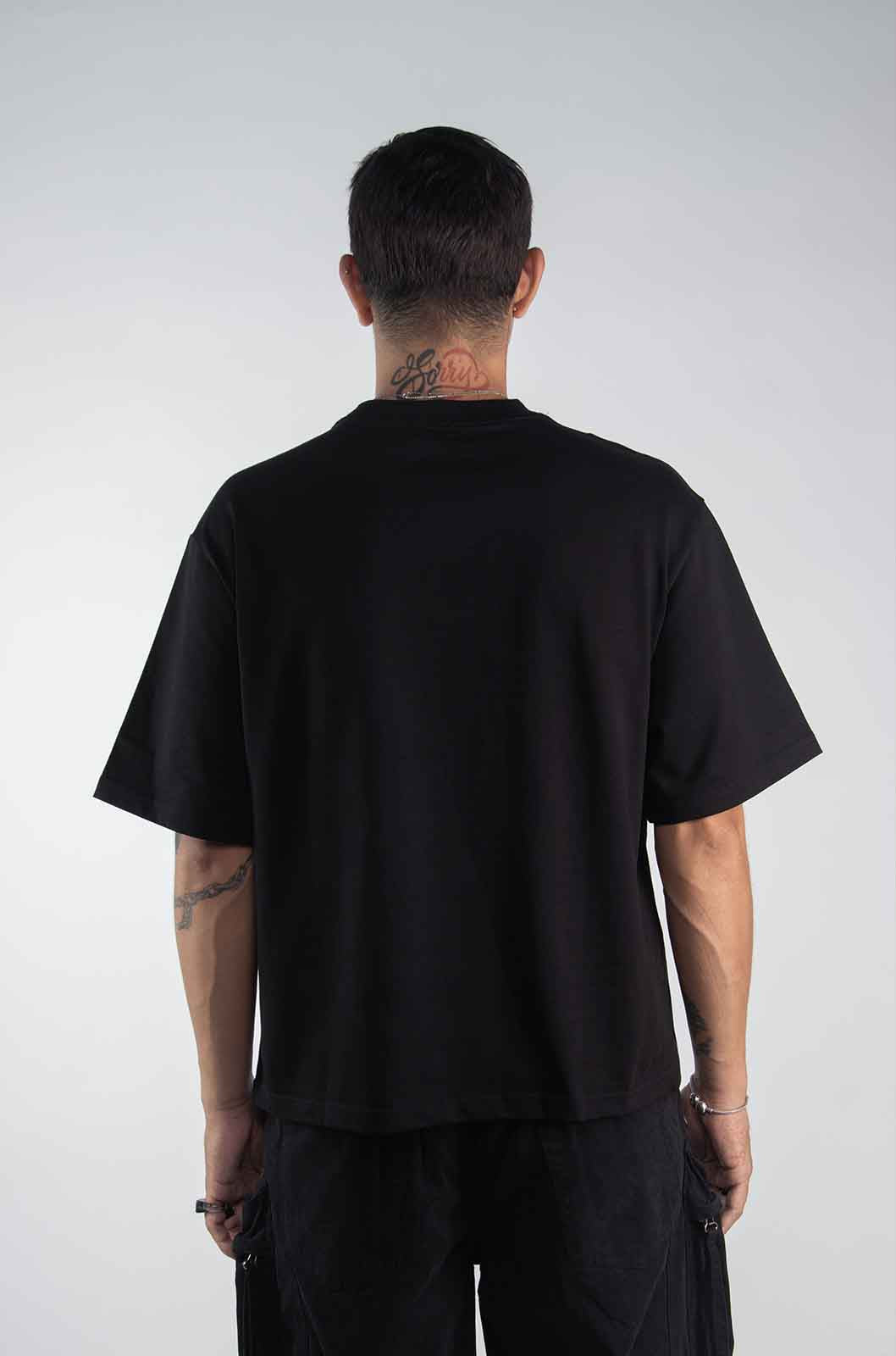 Playera Boxy Fit Negra 320 Gsm