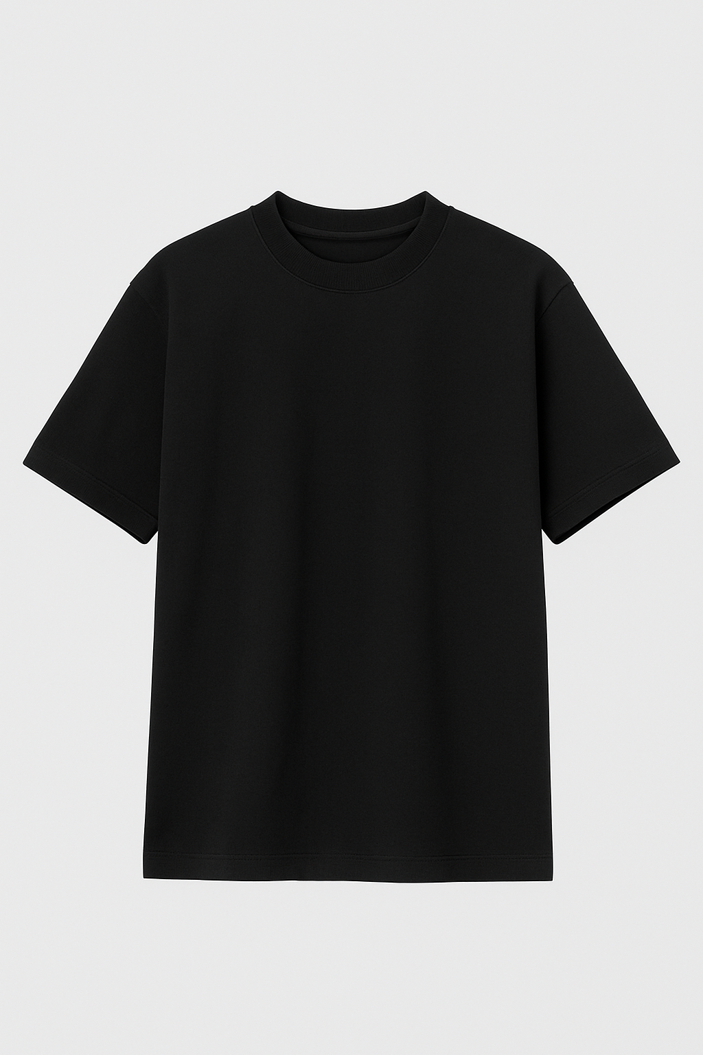 Playera Semi Oversize Negra Gramaje 305