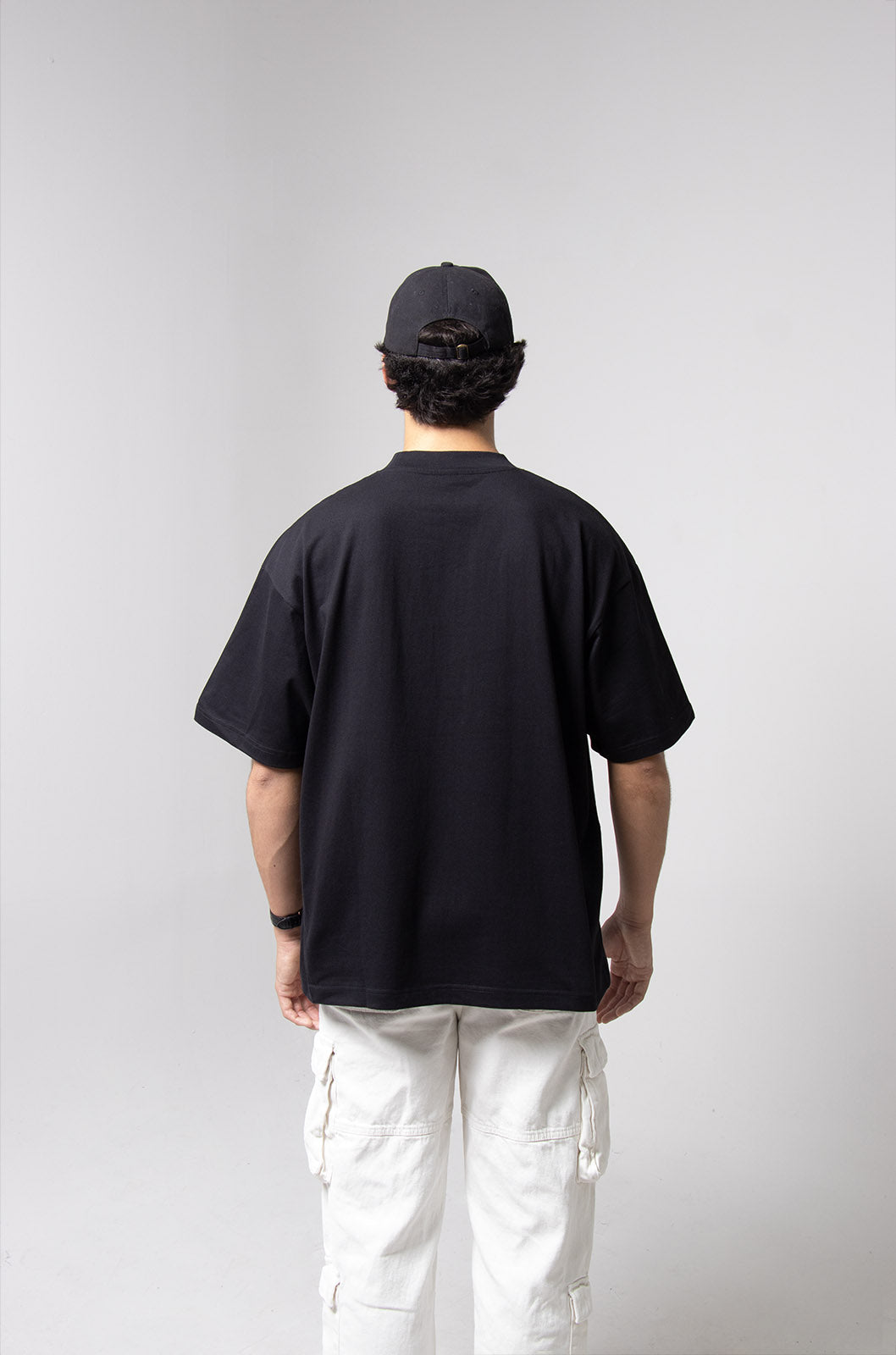 Playera Oversize Negra Gramaje 245