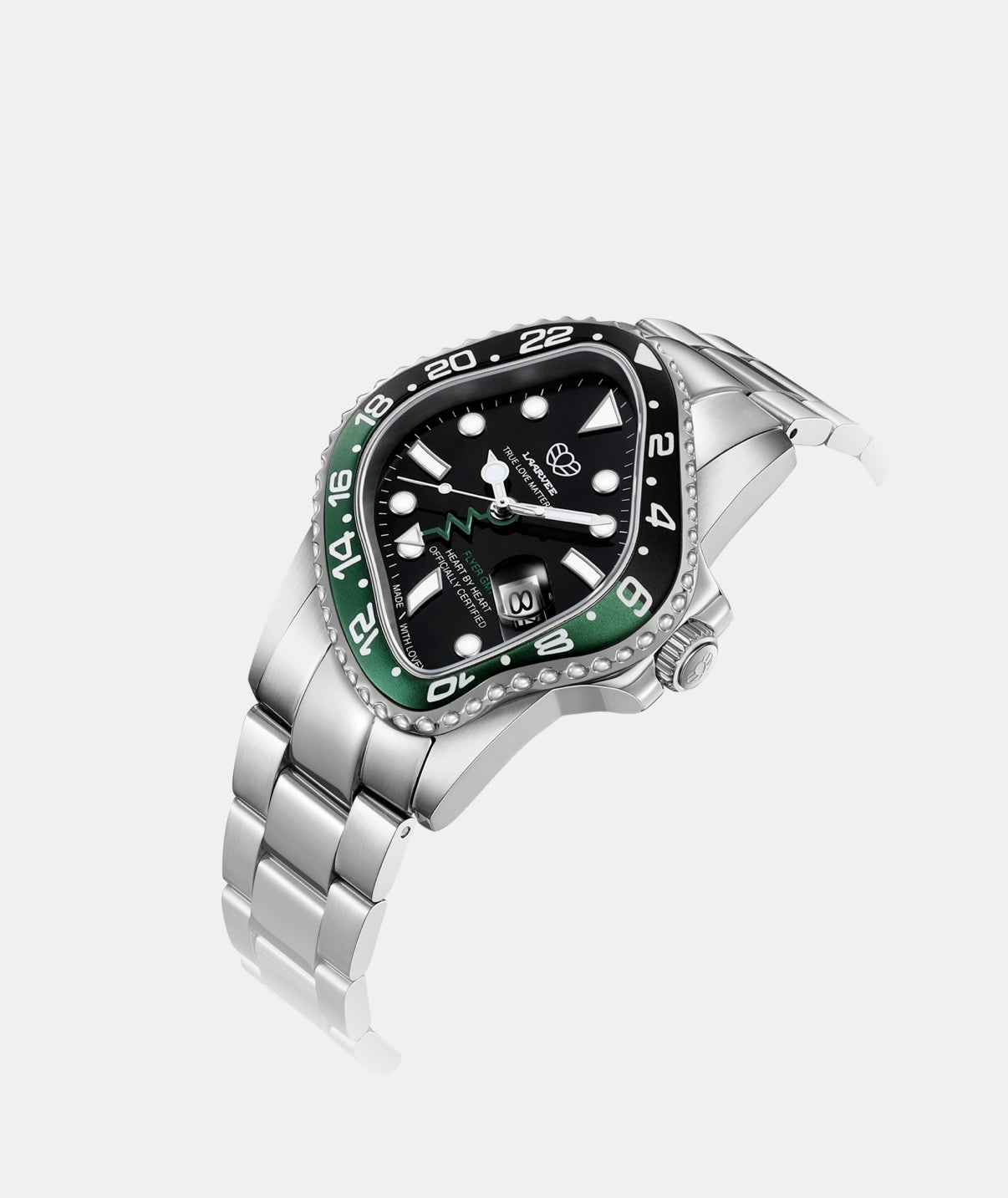 LAARVEE WATCH PEA001GMT-SBKGNBK BLACK & GREEN LIMITED EDITON