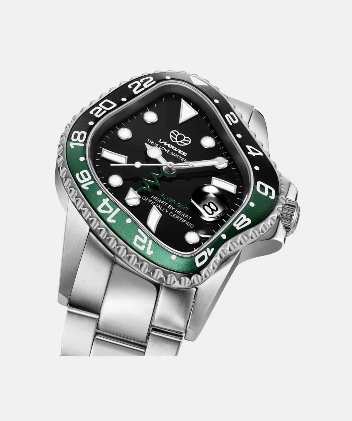 LAARVEE WATCH PEA001GMT-SBKGNBK BLACK & GREEN LIMITED EDITON