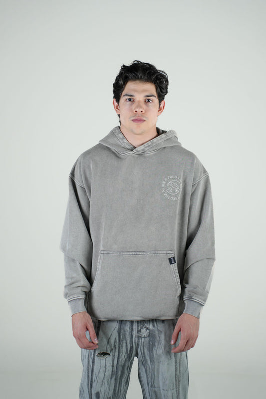 Hoodie Gris Deslavada Gramaje 420 Marca "MFGO"