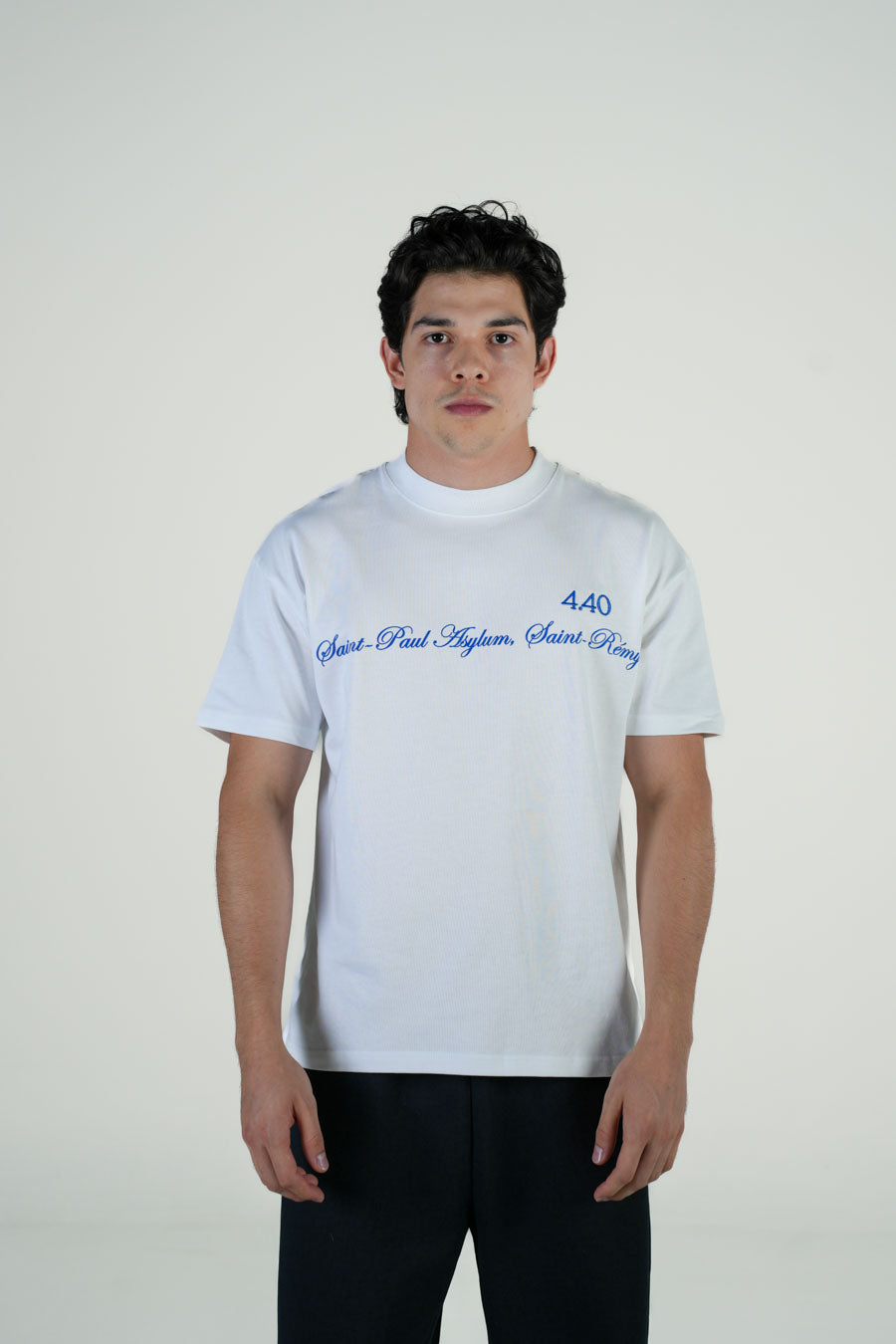 Playera Semi Oversize Blanca Gramaje 305 Marca "4.40"
