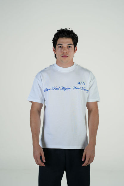 Playera Semi Oversize Blanca Gramaje 305 Marca "4.40"