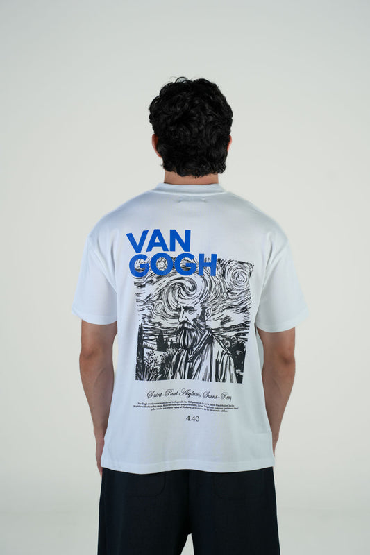 Playera Semi Oversize Blanca Gramaje 305 Marca "4.40"