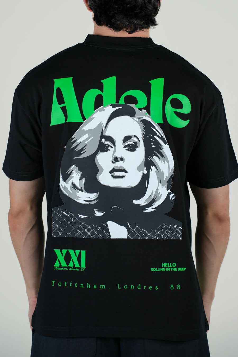 Playera Semi Oversize Negra Gramaje 305 Marca "4.40"