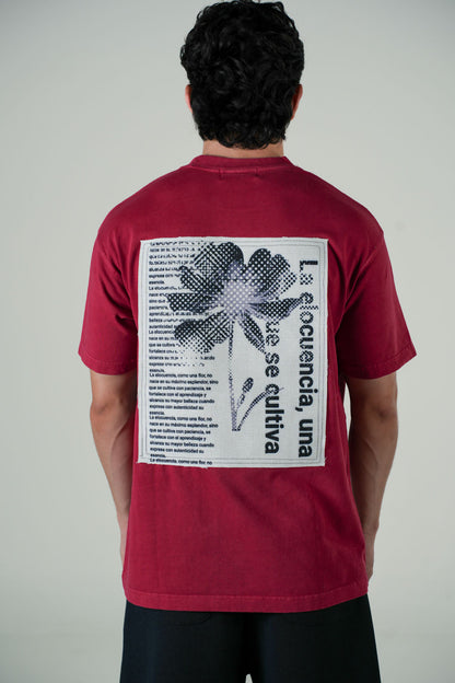 Playera Semi Oversize Roja Gramaje 250 Marca "ELOCUENCIA"