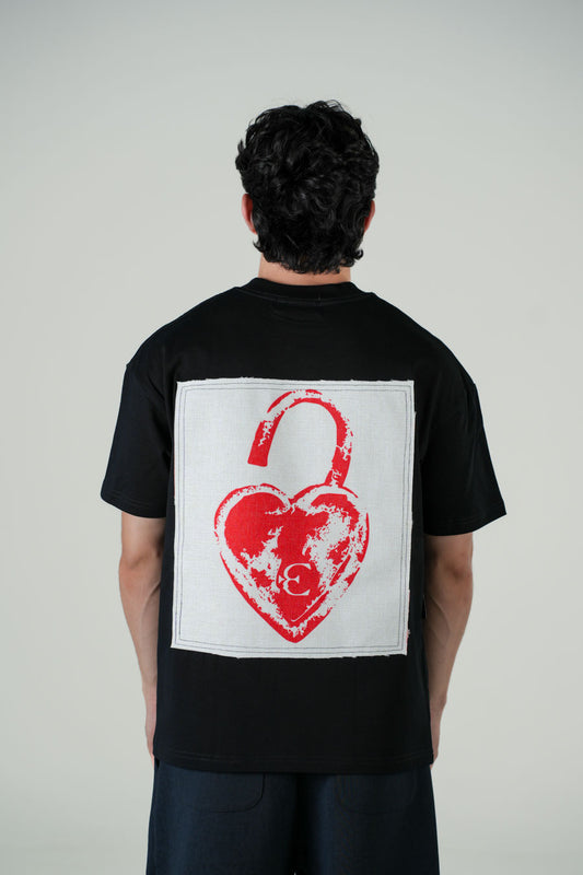 Playera Semi Oversize Negra Gramaje 305 Marca "ELOCUENCIA"