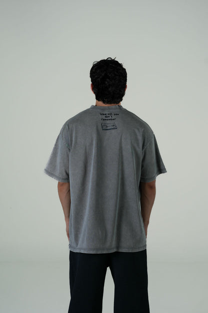 Playera Semi Oversize Gris Gramaje 260 Marca "ODD LAWZ"