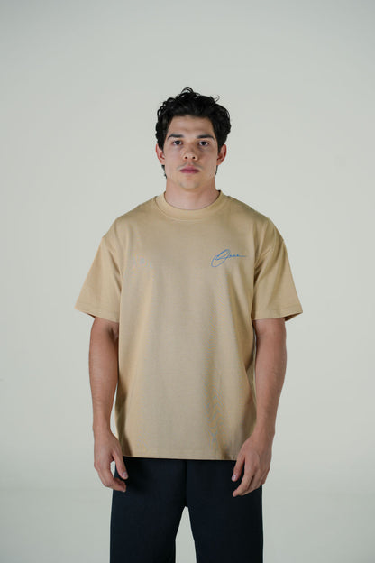Playera Semi Oversize Khaki Gramaje 260 Marca "ODD LAWZ"