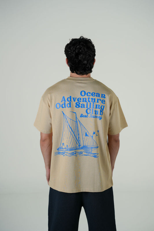 Playera Semi Oversize Khaki Gramaje 260 Marca "ODD LAWZ"