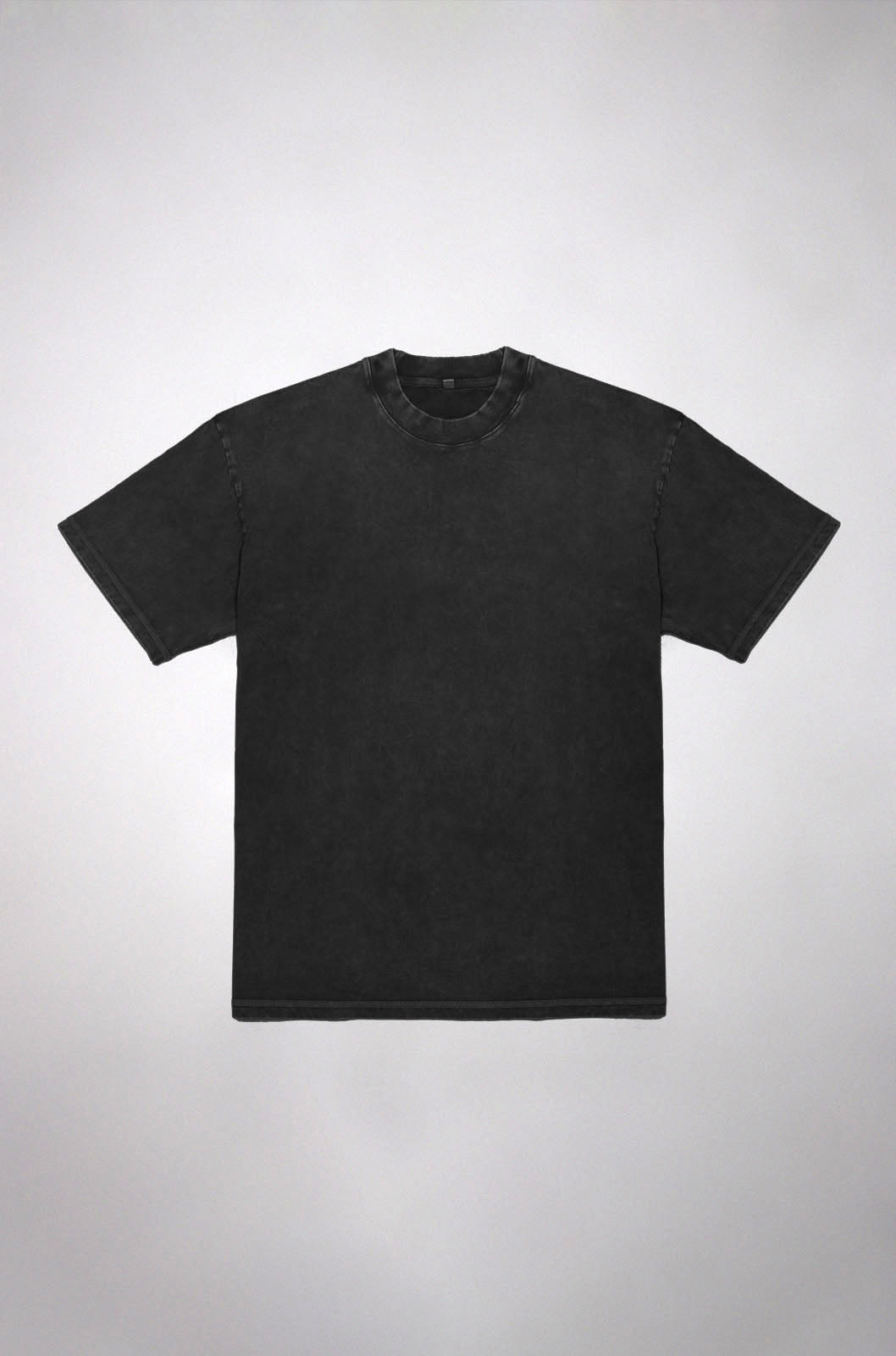 Playera Semi Oversize Wax Wash Negro Gramaje 275