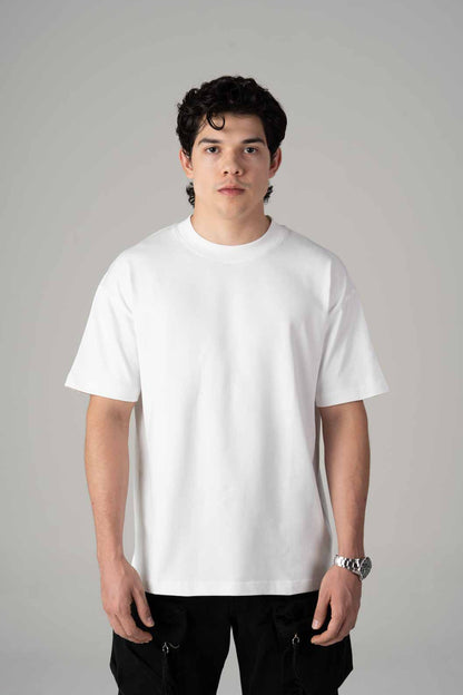 Playera Semi Oversize Blanca Gramaje 305