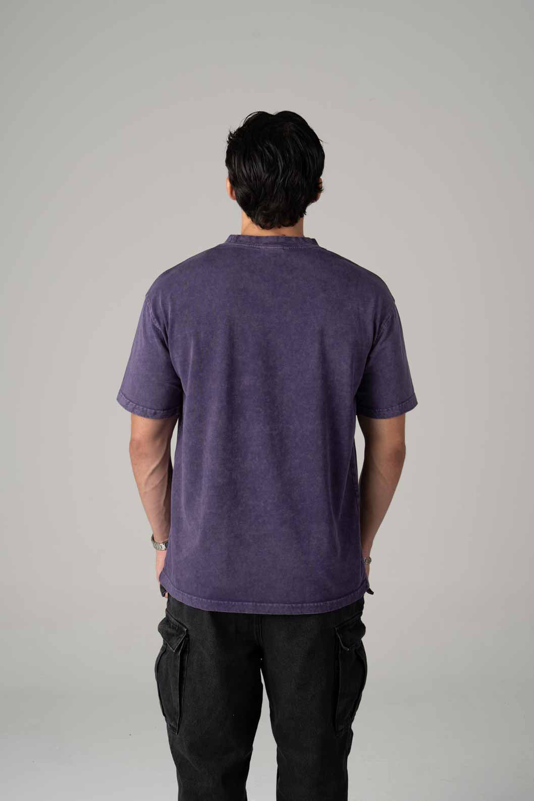Playera Semi Oversize Acid Wash Purple Gramaje 250 Summer Co.