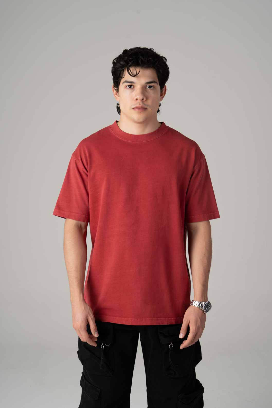 Playera Semi Oversize Acid Wash Red Gramaje 250 Summer Co.