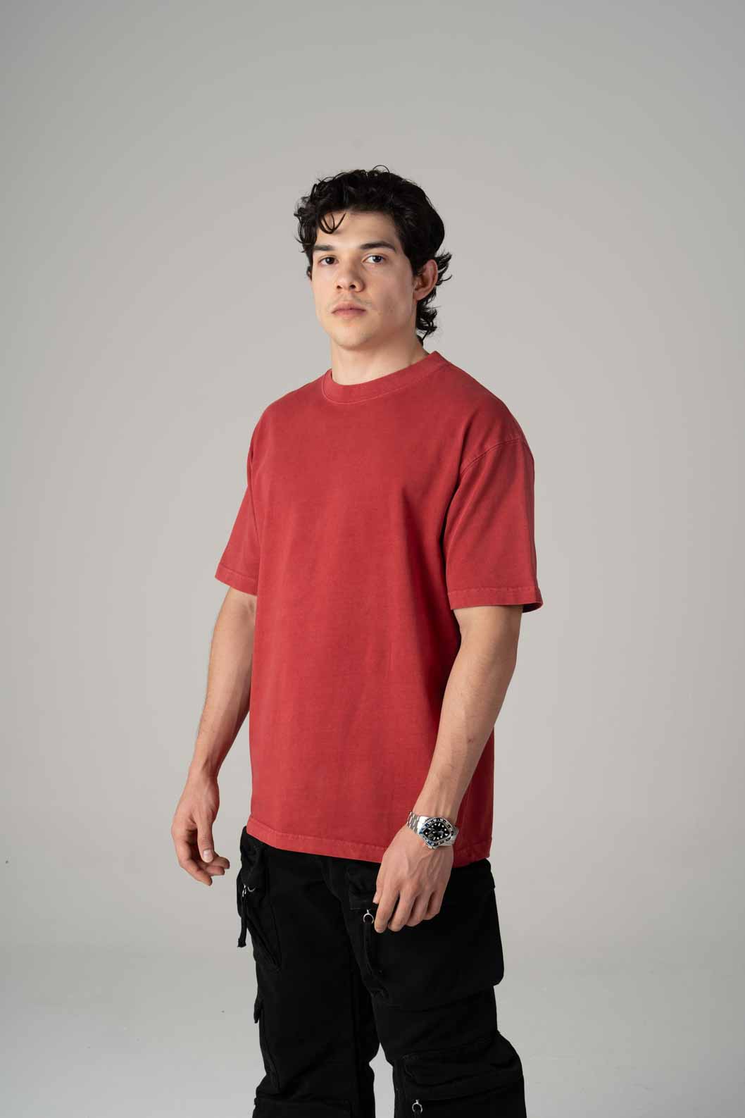 Playera Semi Oversize Acid Wash Red Gramaje 250 Summer Co.