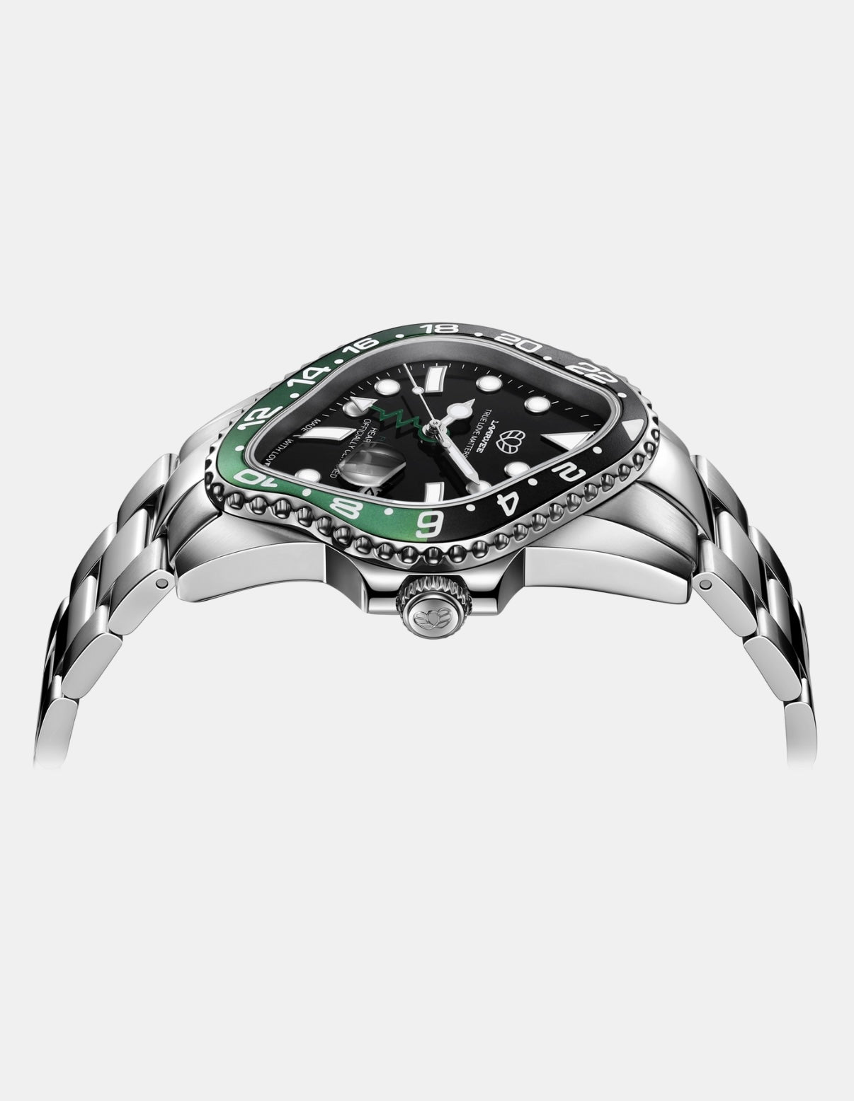 LAARVEE WATCH PEA001GMT-SBKGNBK BLACK & GREEN LIMITED EDITON