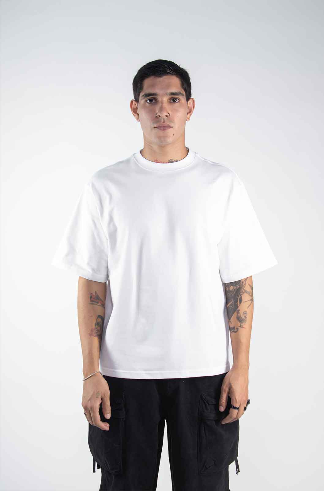 Playera Boxy Fit Blanca 320 Gsm
