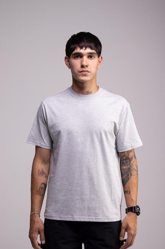 Playera Gris Jaspe Slim Fit 200 GSM