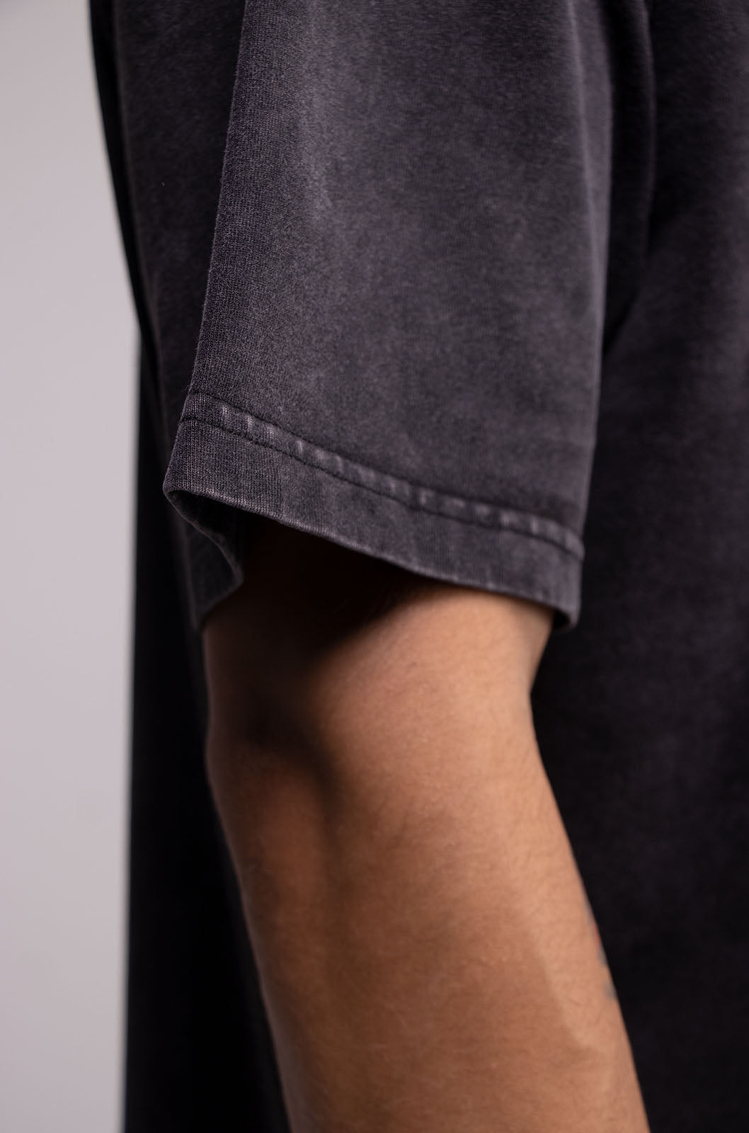 Playera Semi Oversize Wax Wash Negro Gramaje 275