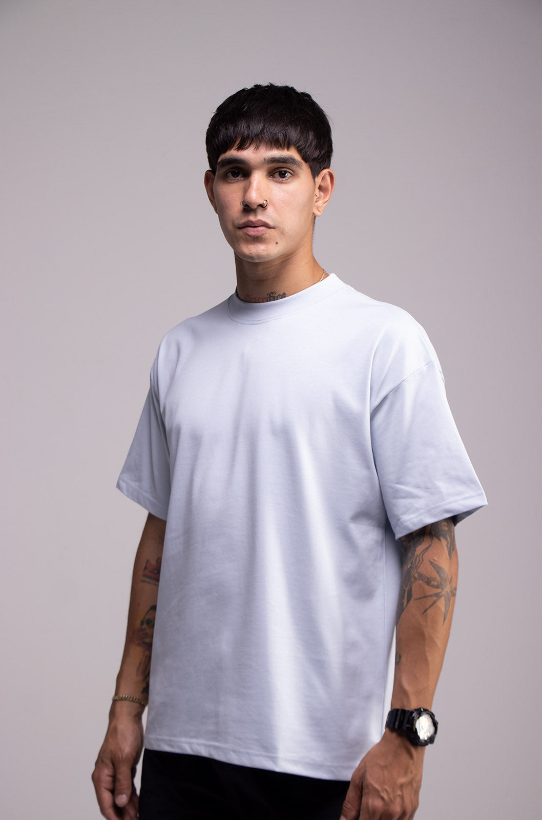 Semi Oversize 305gsm Light Blue Tee