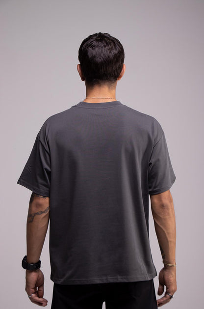 Playera Semi Oversize Dark Grey Gramaje 305