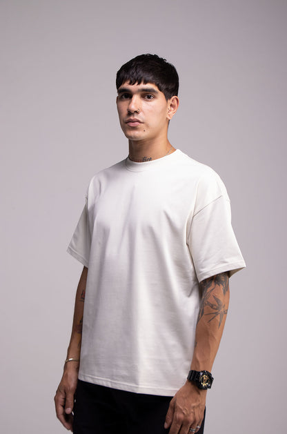 Playera Semi Oversize OFF White Gramaje 305