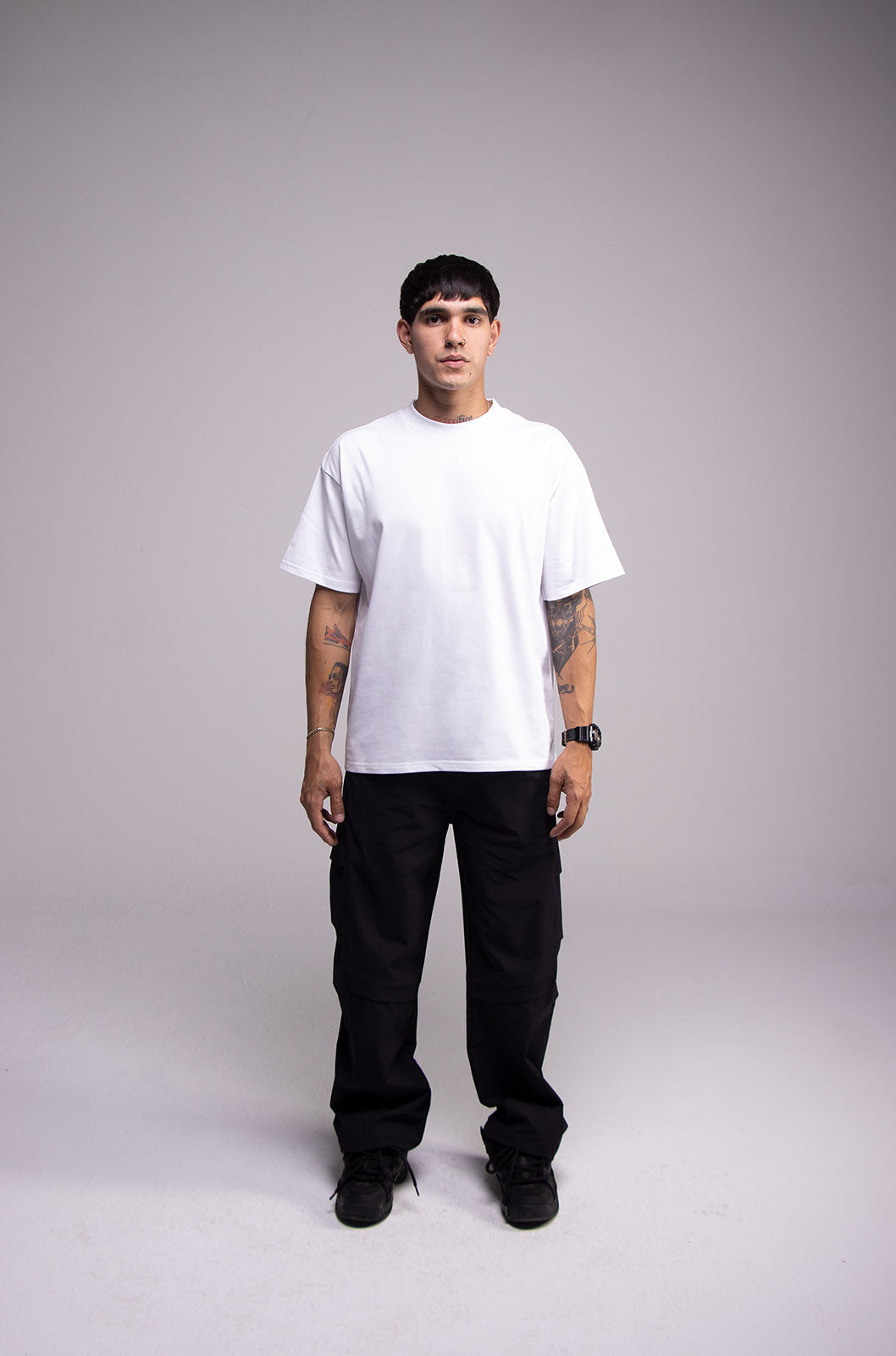 Playera Semi Oversize Blanca Gramaje 305