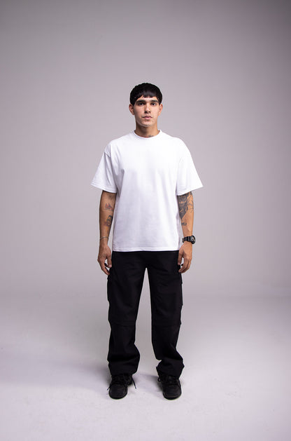 Playera Semi Oversize Blanca Gramaje 305