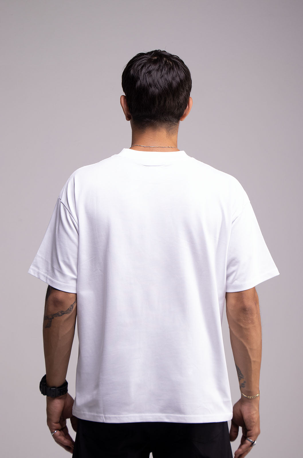 Playera Semi Oversize Blanca Gramaje 305