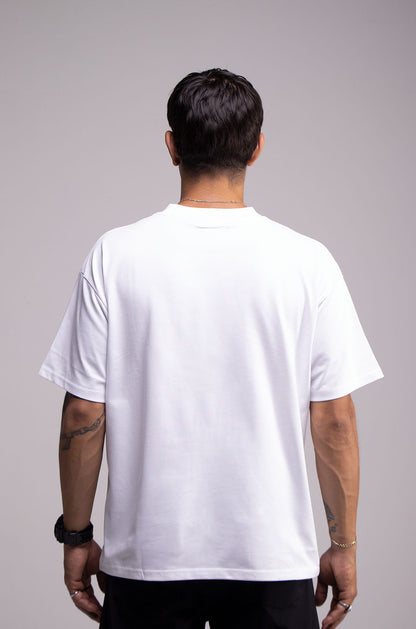 Playera Semi Oversize Blanca Gramaje 305