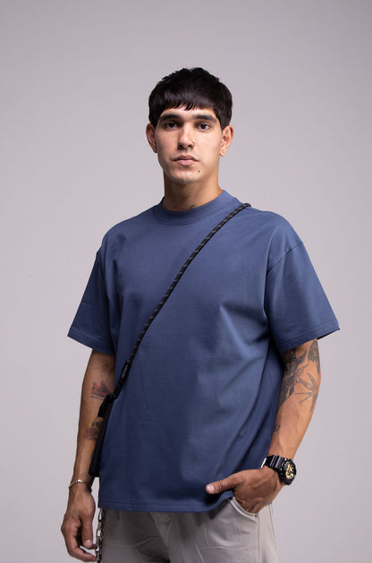 Semi Oversize 305gsm Steel Blue Tee