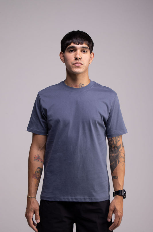 Playera Mid Blue Slim Fit 200 GSM
