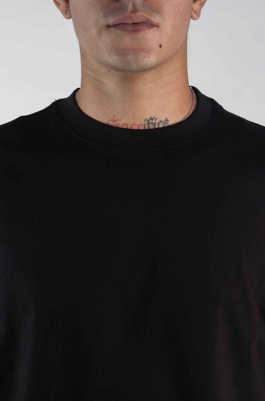 Playera Boxy Fit Negra 320 Gsm