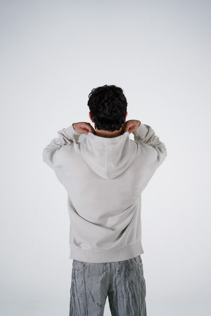 Hoodie Semi Oversize Soft Wash Off White French Terry 420 Gsm