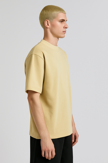 Playera Semi Oversize Khaki Gramaje 280