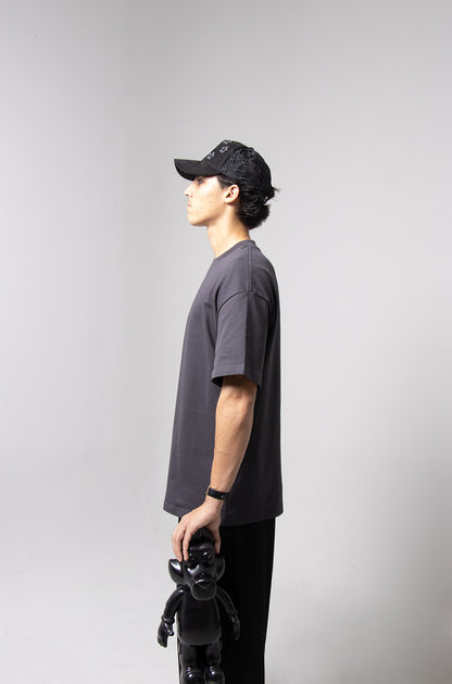 Playera Semi Oversize Gris Gramaje 280