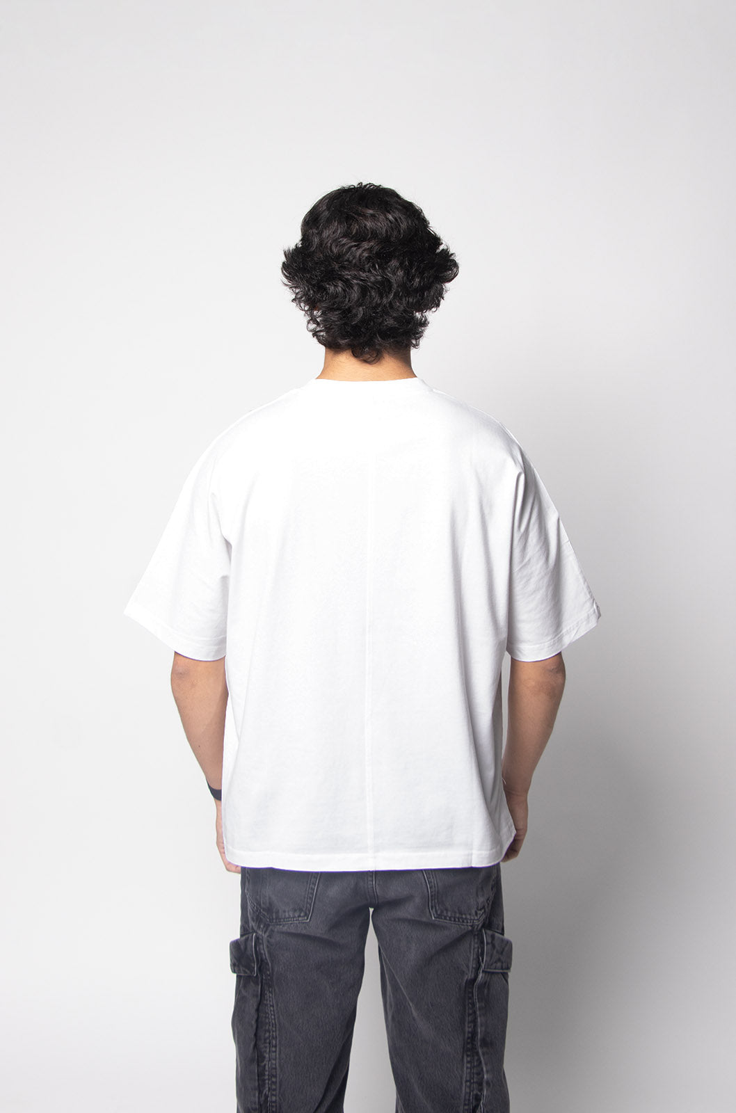 Playera Oversize Boxy Fit Blanca Gramaje 245