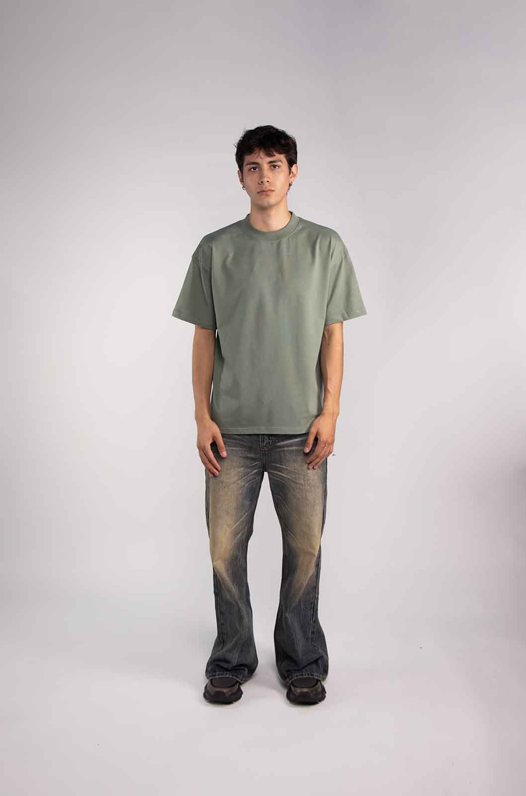 Playera Semi Oversize Verde Matcha 305 Gsm