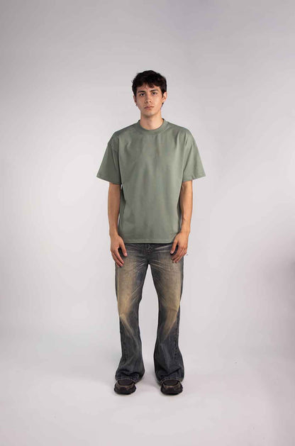 Playera Semi Oversize Verde Matcha 305 Gsm