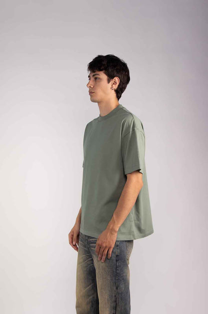 Playera Semi Oversize Verde Matcha 305 Gsm