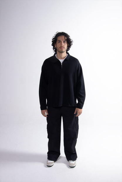 Quarter Zipper Black