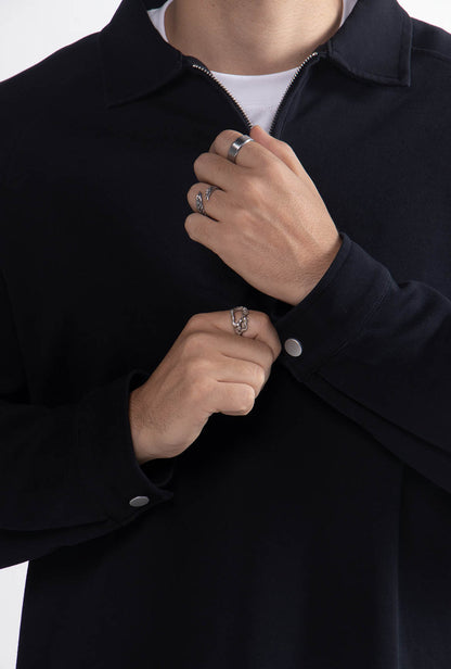 Quarter Zipper Black