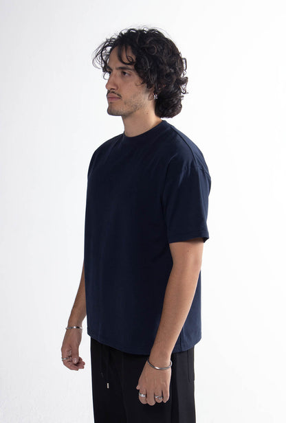 Playera Semi Oversize Dark Blue Gramaje 305
