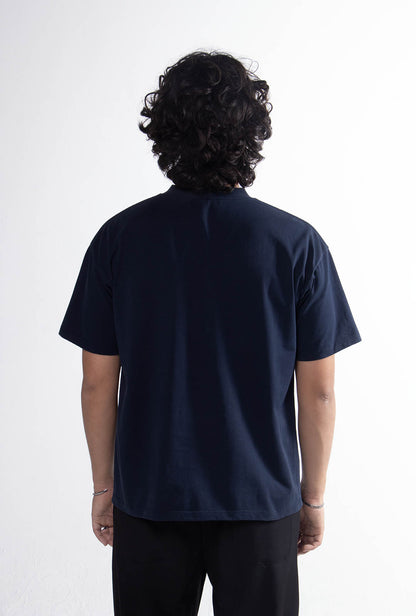Playera Semi Oversize Dark Blue Gramaje 305