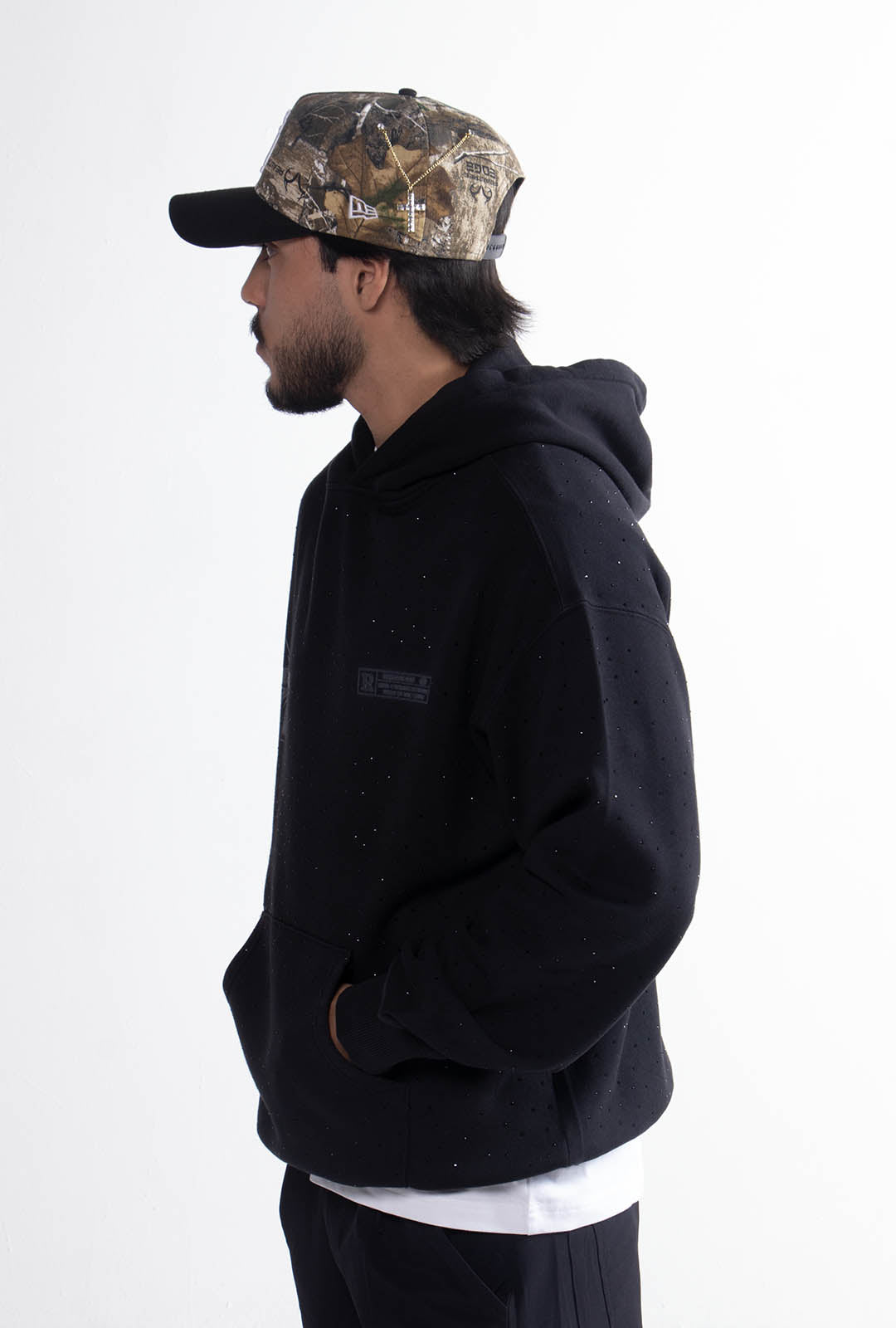 Hoodie "Crystal Chrome" 420 Gsm Negra