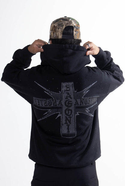 Hoodie "Crystal Chrome" 420 Gsm Negra