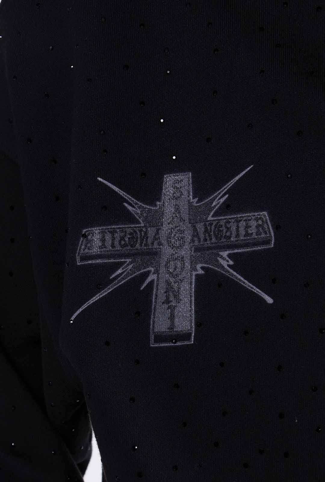 Hoodie "Crystal Chrome" 420 Gsm Negra